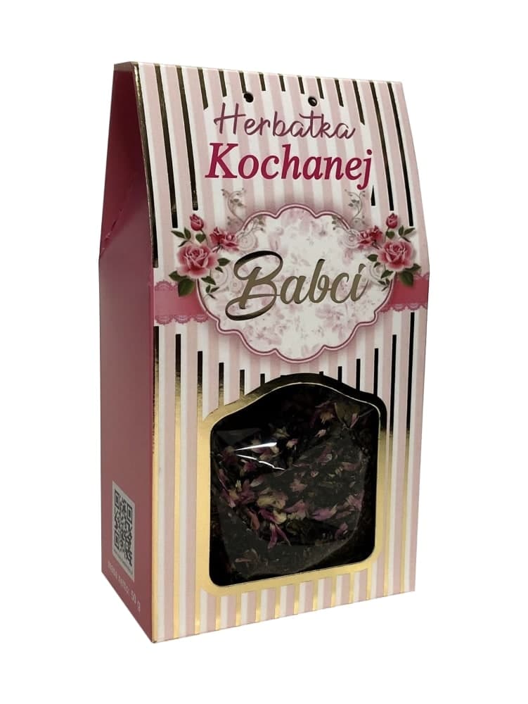 Herbatka Kochanej Babci w ozdobnym pudełku z okienkiem